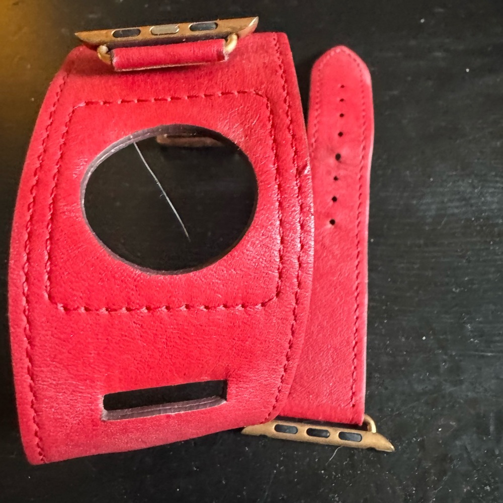 Red Leather Watch Strap